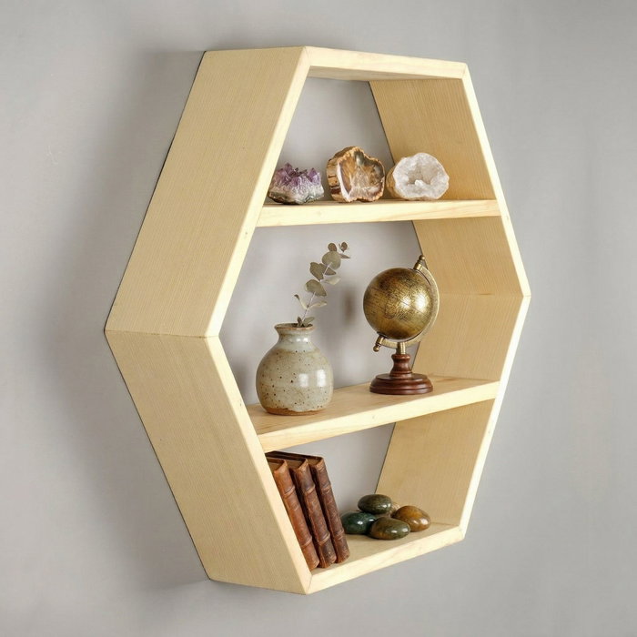Hanah Home Raf328 Estantería de Madera Natural